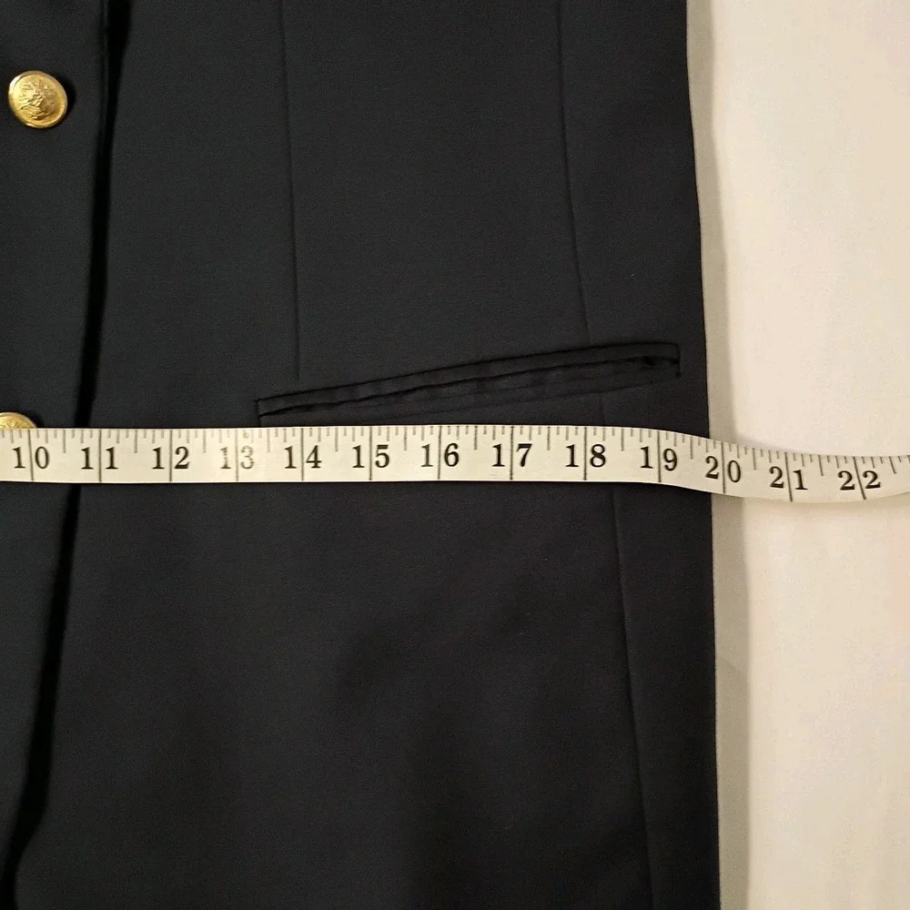 Dark Blue‎ Blazer Mens Size 40 Gold Crested Buttons Sport Coat Jacket Dual Vent